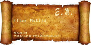 Elter Matild névjegykártya